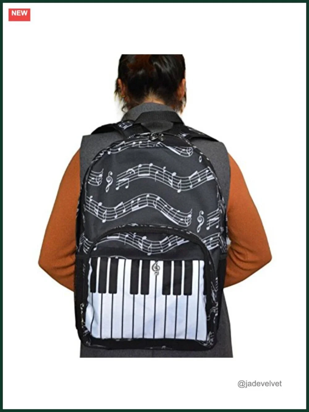 Music Note Waterproof Oxford Cloth Backpack for Travel  display picture 3